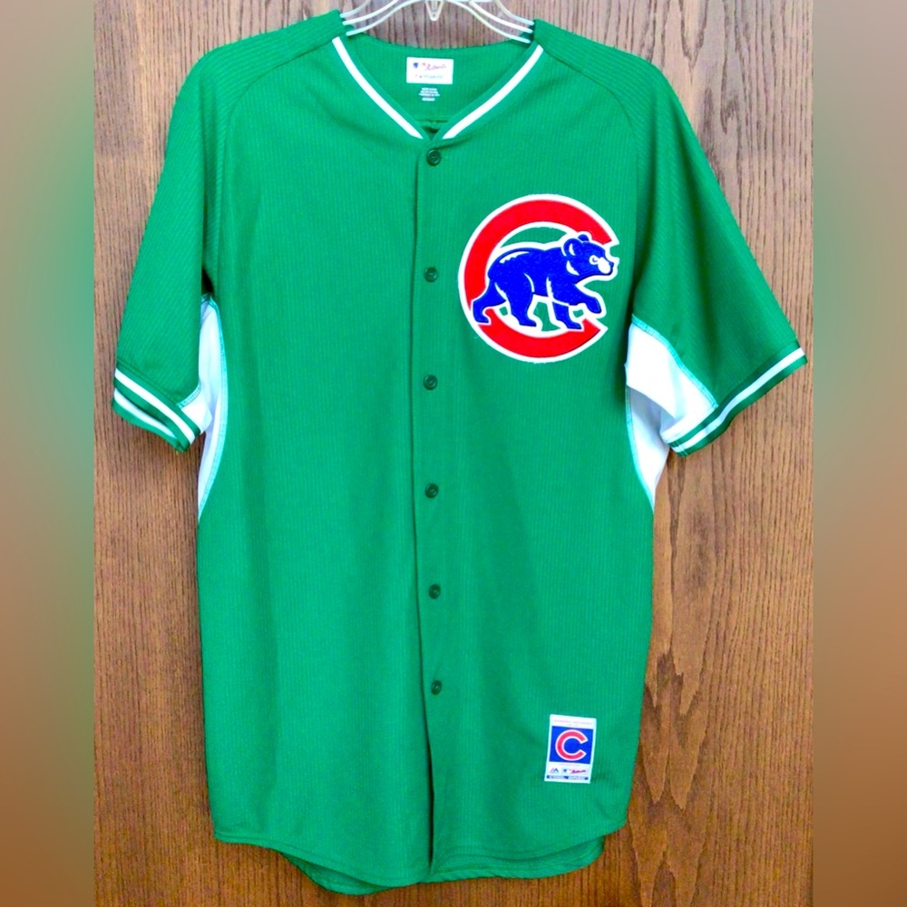 Chicago Cubs Anthony Rizzo #44 St. Patrick's Day Jersey BP 44 Large Majestic MLB